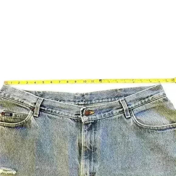 VTG 90s Y2K Lee Denim Cutoff Shorts 38” Waist ACTUAL Relaxed Western Grunge - Picture 4 of 7